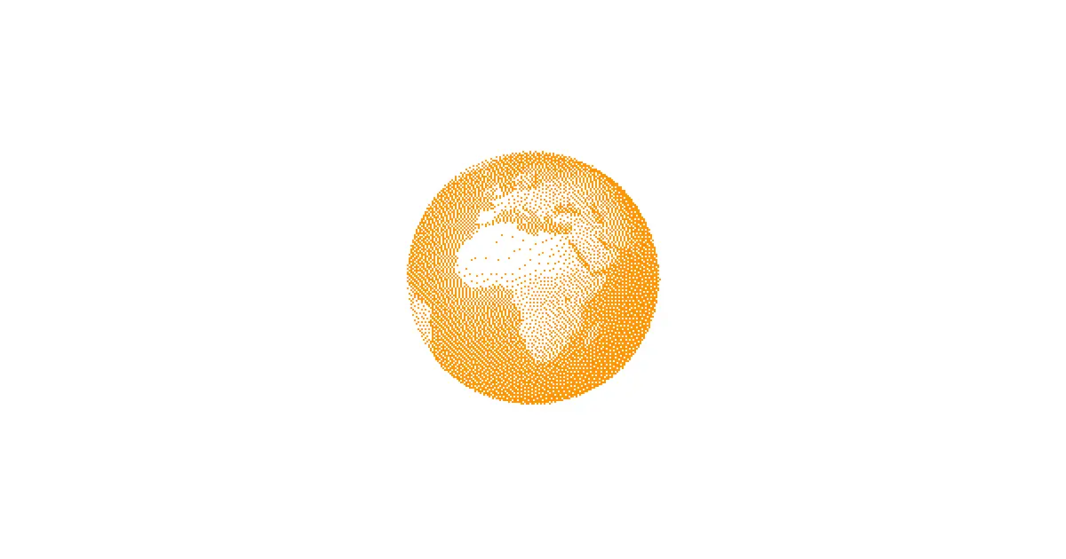 Orange dithered globe emoji for App Store localization