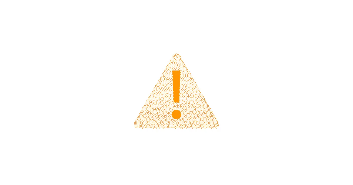 Orange dithered warning emoji for ASO mistakes