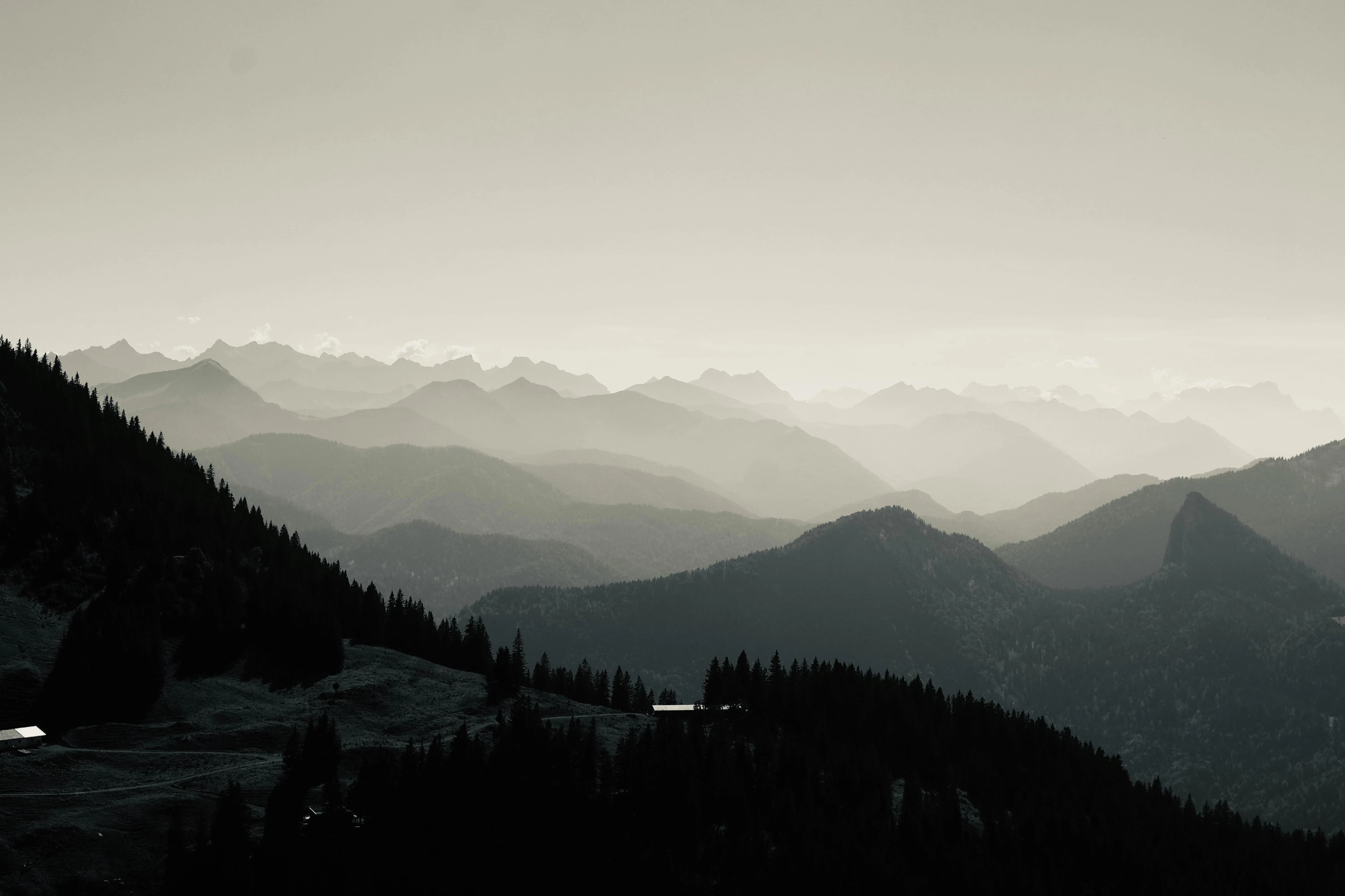 Misty mountain landscape background