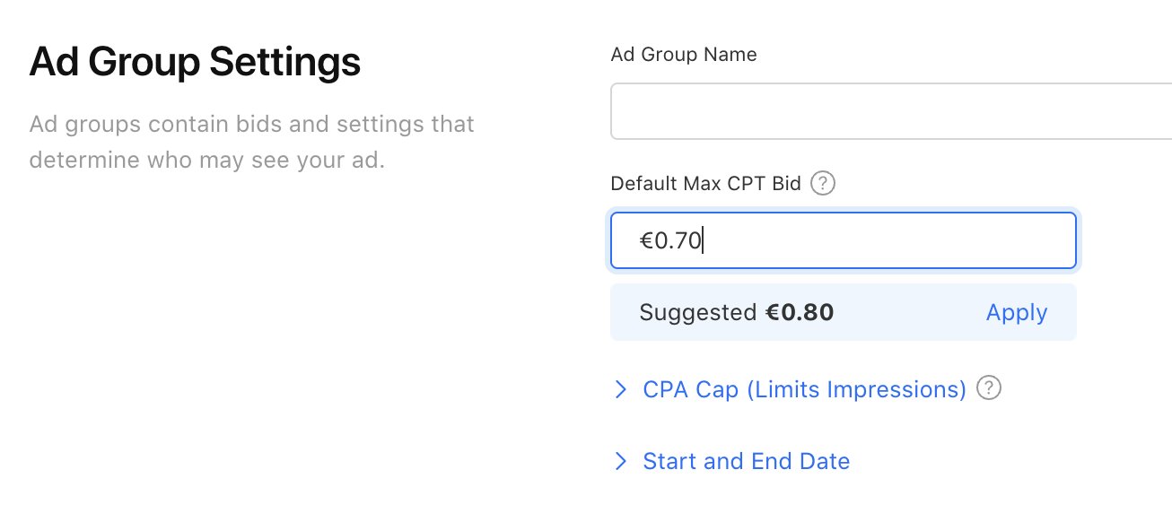 Apple Search Ads suggested bid view