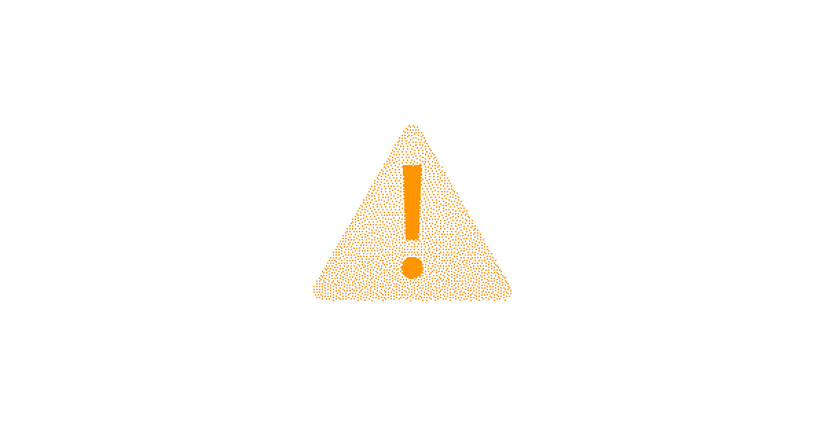 Orange dithered warning emoji for ASO mistakes