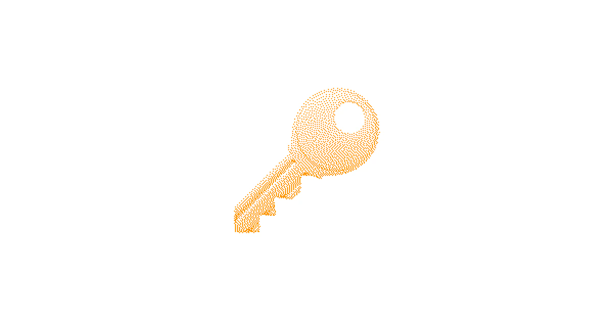 Orange dithered key emoji for first Apple Search Ads keywords