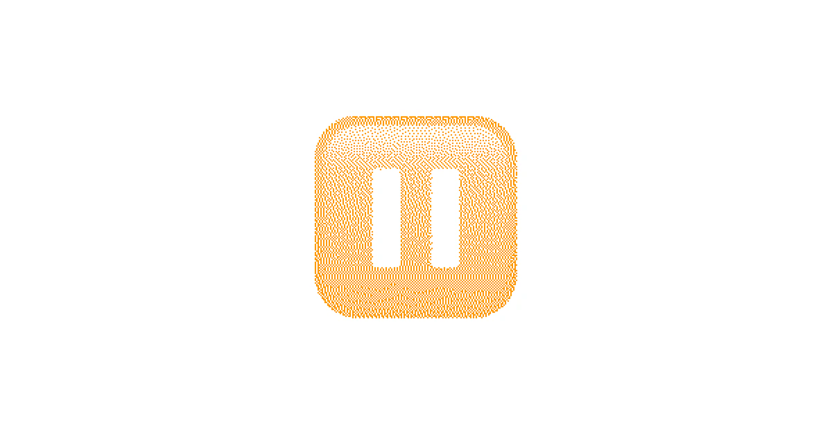 Orange dithered pause button emoji for pausing an Apple Search Ads keyword